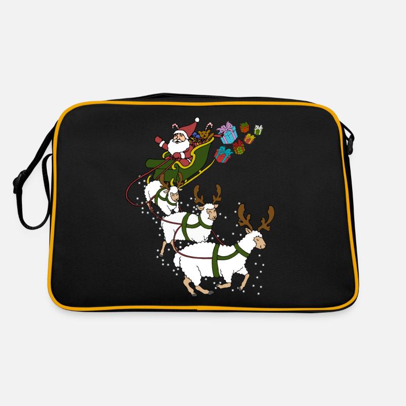Moutons noël - Sac Retro - noir/or