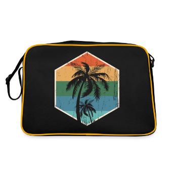 Vintage Retro California Palm Tree Design design - Retro Bag - black/gold - Back