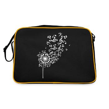 Dandelion Musical notes Music Nature Flowers - Retro Bag - black/gold - Back