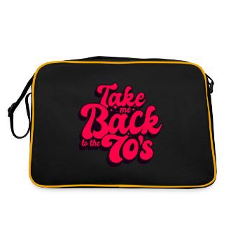 Seventies 70s 70s Cadeau de diction typique - Sac Retro - noir/or - Dos