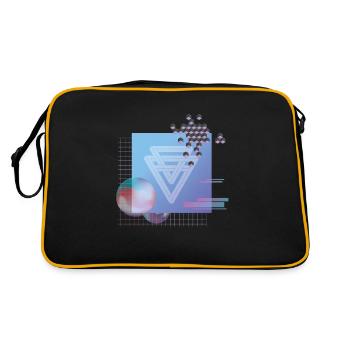 Géométrie Triangles Illusion Géométrique Glitch - Sac Retro - noir/or - Dos