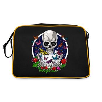 Squelette de papillons psychédéliques - Sac Retro - noir/or - Dos