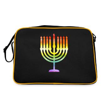 Beautiful Vintage Hanukkah Menorah, Happy - Retro Bag - black/gold - Back