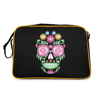 Sucre en sucre Jour mexicain des morts Mexique - Sac Retro - noir/or - Dos