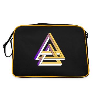 Géométrie Triangles Cadeau Illusion Géométrique - Sac Retro - noir/or - Dos