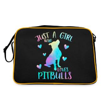 Just a girl who loves pitbulls - Pitbull - Retro Bag - black/gold - Back