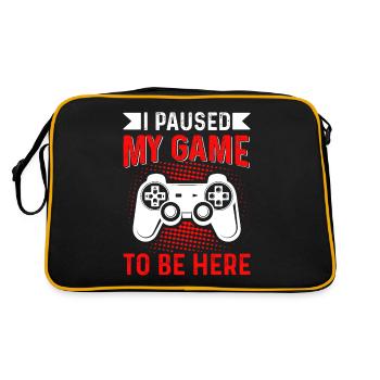 i paused my game to be here - Retro Bag - black/gold - Back