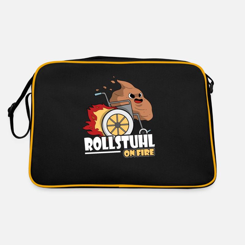 Rollstuhl Skating Kot Kackhaufen Humor Geschenk Retro Tasche