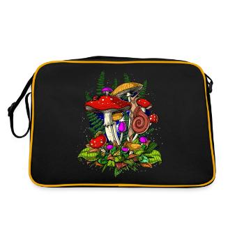 Fungus Magic Mushrooms Nature - Retro Bag - black/gold - Back