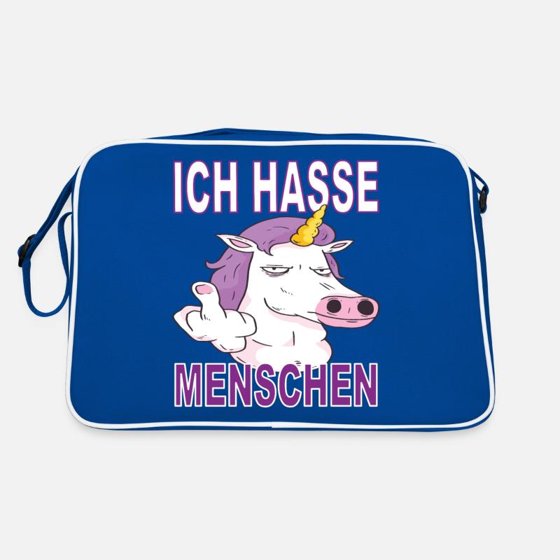Ich hasse Menschen Retro Tasche