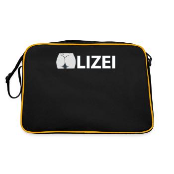 Polizei Hintern Popo Po zilei Polizei - Retro Tasche - Schwarz/Gold - Hinten