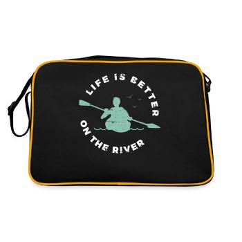 Life Is Better On The River Kayak Canoe River - Retro Bag - black/gold - Back