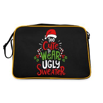 Hässlicher Weihnachtspullover - Retro Tasche - Schwarz/Gold - Hinten