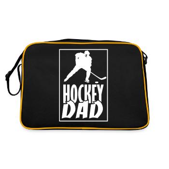 Hockey Dad Hockey Papa Hockey sur glace - Sac Retro - noir/or - Dos