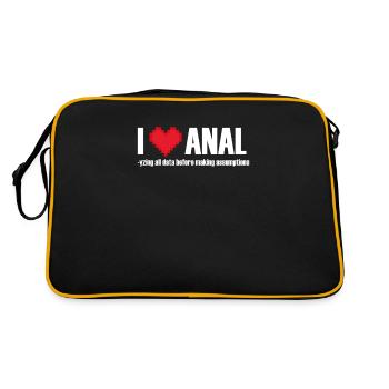 I love ANALYzing data before making assumptions - Retro Bag - black/gold - Back