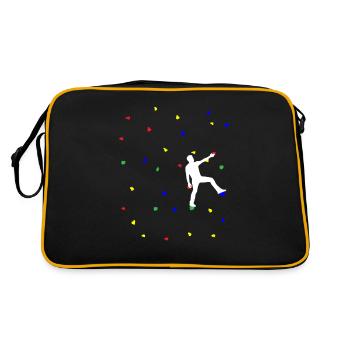 Bouldern Kletterwand Kletterroute Sportklettern Ge - Retro Tasche - Schwarz/Gold - Hinten
