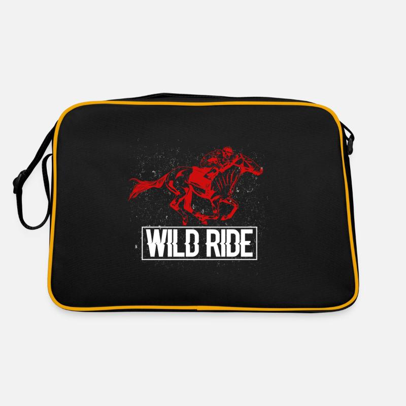 Red racehorse galloping Retro Bag