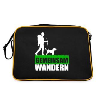 Wanderung Hund - Retro Tasche - Schwarz/Gold - Hinten