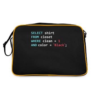 Programmer Database Funny SQL Query - Retro Bag - black/gold - Back