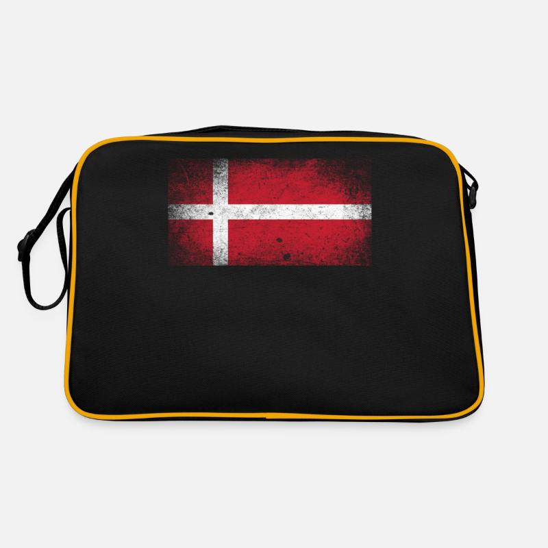 Denmark flag with Danish flag - Retro Bag - black/gold