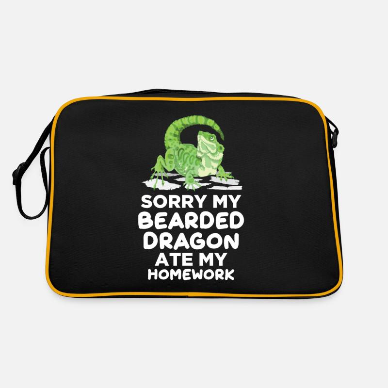 Dragon barbu mange reptiles devoirs. Sac Retro