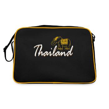 Thaïlande éléphant vacances voyage souvenirs Asie - Sac Retro - noir/or - Dos