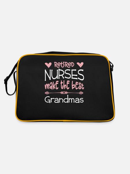 Infirmière à la retraite, meilleur cadeau de retraite de grand-mères - Sac Retro - noir/or - Dos