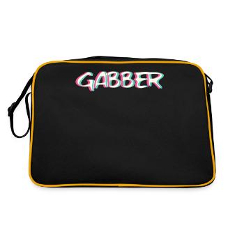Techno Gabber Rave Hardstyle Trippy EDM Glitch - Retro Bag - black/gold - Back