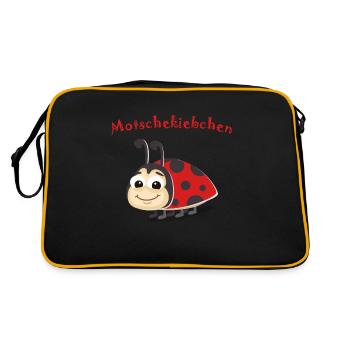 Modschegiebchen Motschekiebchen Geschenk 1200 - Retro Tasche - Schwarz/Gold - Hinten
