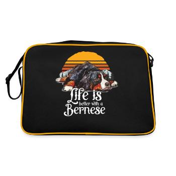 Cadeau chien de montagne bernois rétro - Sac Retro - noir/or - Dos