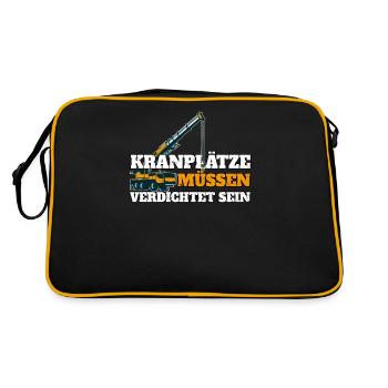 Crane places must be compacted - Retro Bag - black/gold - Back