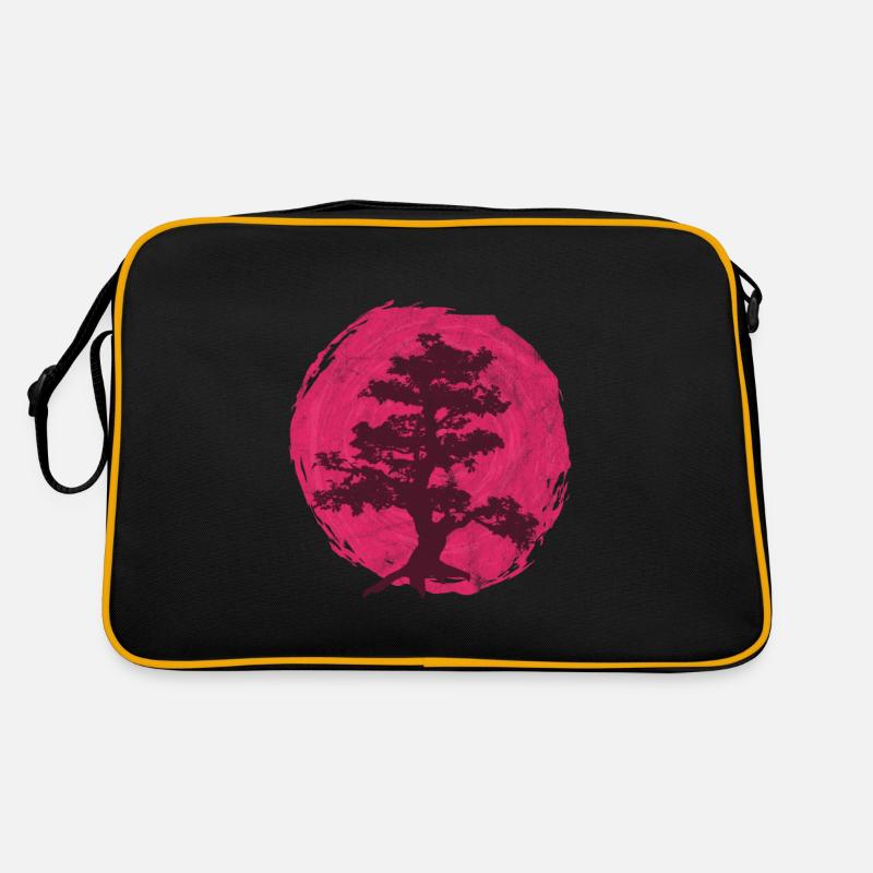 Bonsai Tree Tree Rising Sun Japan Gift Retro Bag