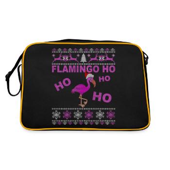 Flamingo Ho Ho Ho - Ugly Christmas Gift - Retro Bag - black/gold - Back