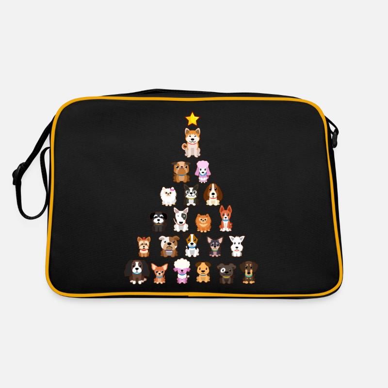 Chiot de chiens de Noël Sac Retro