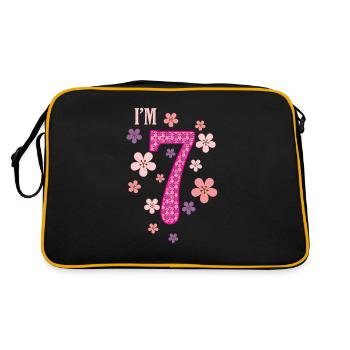 7th birthday girl - Retro Bag - black/gold - Back