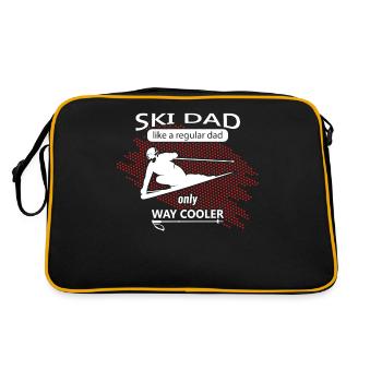 Ski Dad Cooler Skifahrer Skiurlaub Spruch - Retro Tasche - Schwarz/Gold - Hinten