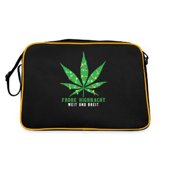 Marijuana haute feuille de chanvre de Noël - Sac Retro - noir/or - Dos
