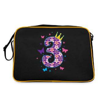 3ème anniversaire fille fille princesse - Sac Retro - noir/or - Dos