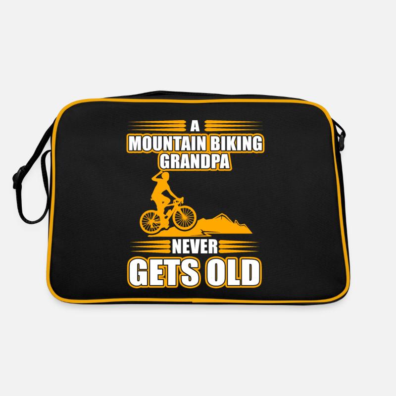Mountain Biking - Retro Tasche - Schwarz/Gold