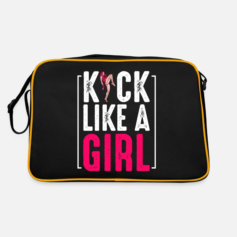 Kickboxing - Retro Tasche - Schwarz/Gold