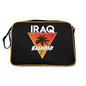 irakisch mit Hauptstadt - Retro Tasche - Schwarz/Gold - Hinten