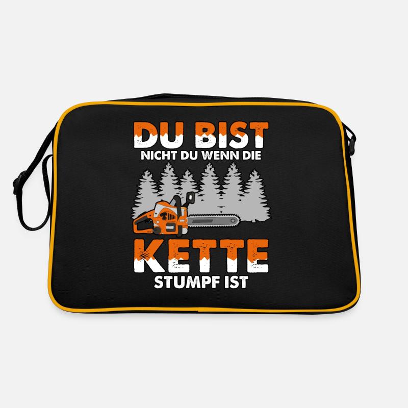 nicht du wenn die Kette Stumpf ist Geschenk - Retro Tasche - Schwarz/Gold