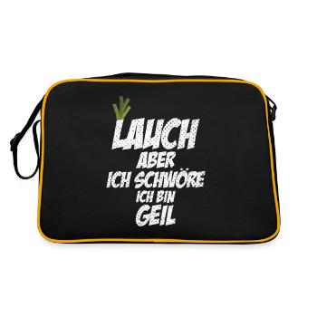 Lauch Geil Halo Gym Muskeln Fitness - Retro Tasche - Schwarz/Gold - Hinten