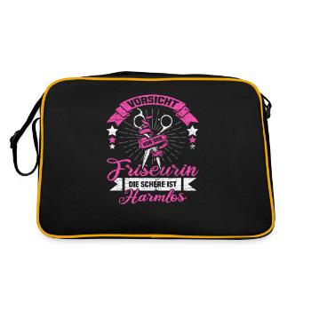 Hairdresser harmless - Retro Bag - black/gold - Back