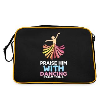 Christian Religion Ballet Dance Bible Verse Christ - Retro Bag - black/gold - Back