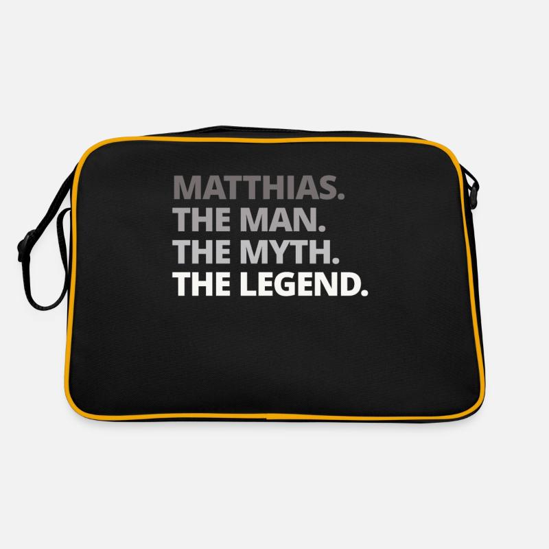 Matthias - Retro Tasche - Schwarz/Gold
