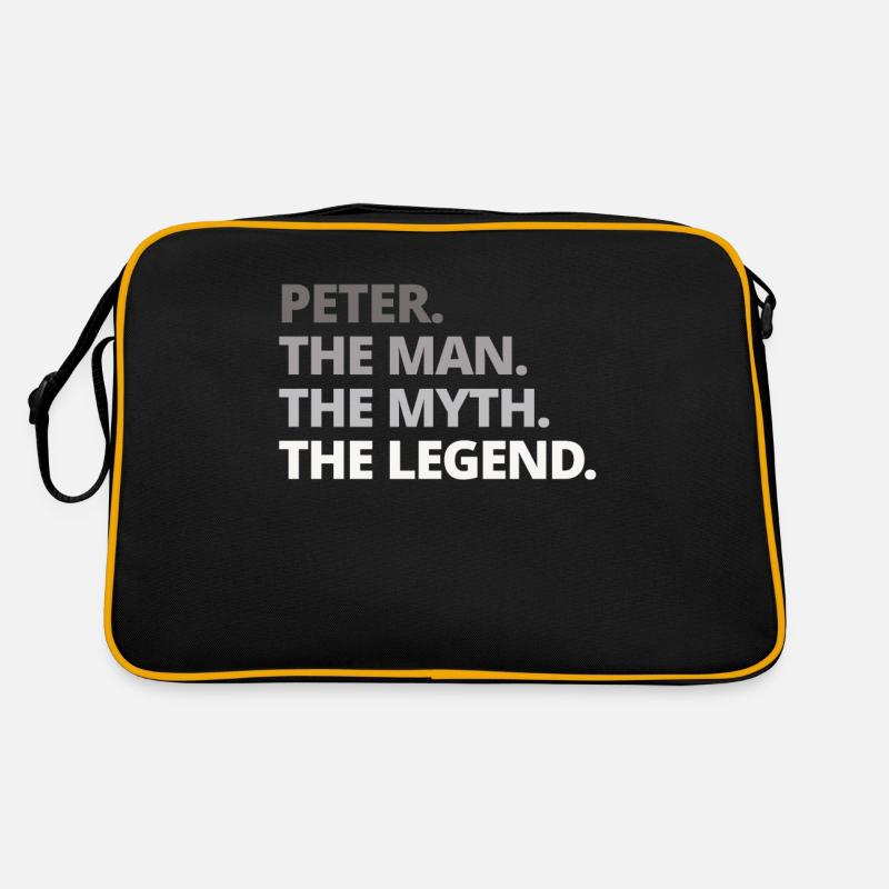 Peter Spruch Geschenk - Retro Tasche - Schwarz/Gold