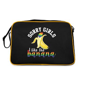 J'aime la banane Lgbt Humour gay drôle - Sac Retro - noir/or - Dos