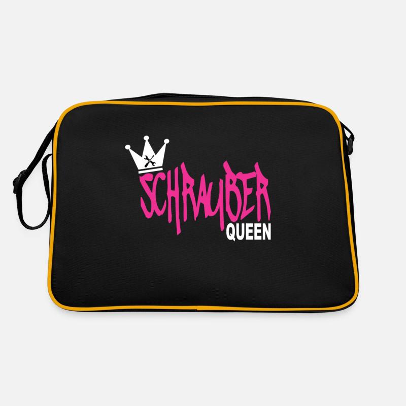 Schrauber Queen - Retro Tasche - Schwarz/Gold