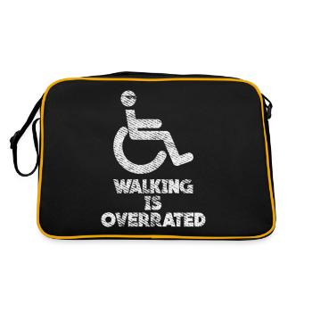 Wheelchair driver sayings Self-confident wheelchair - Retro Bag - black/gold - Back